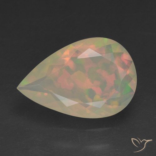 1.47ct Natural Multicolor Ópalo, En forma de pera, Transparente