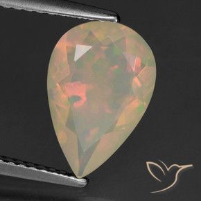Ópalo Multicolor natural de 1.47 ct, En forma de pera, Transparente