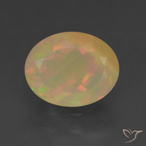 1.46ct Natural Multicolor Ópalo, Ovalada, Translúcido