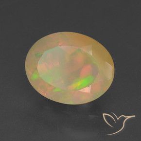 Ópalo Multicolor natural de 1.46 ct, Ovalada, Translúcido