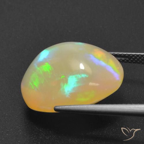 Ópalo Multicolor natural de 15.72 ct, Ovalada, Transparente