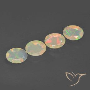 Gemas de Ópalo Multicolor natural de 1.61 ct, Ovalada, Transparente
