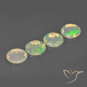 Gemas de Ópalo Multicolor natural de 1.91 ct, Ovalada, Transparente