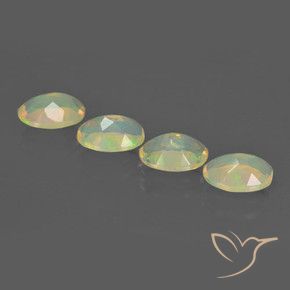 Gemas de Ópalo Multicolor natural de 1.91 ct, Ovalada, Transparente