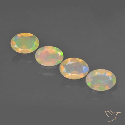 1.60ctw Natural Multicolor Ópalo, Ovalada, Transparente