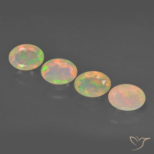 1.95ctw Natural Multicolor Ópalo, Ovalada, Transparente