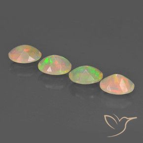Gemas de Ópalo Multicolor natural de 1.95 ct, Ovalada, Transparente