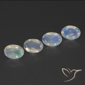 Gemas de Ópalo Multicolor natural de 1.54 ct, Ovalada, Transparente
