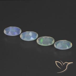 Gemas de Ópalo Multicolor natural de 1.54 ct, Ovalada, Transparente