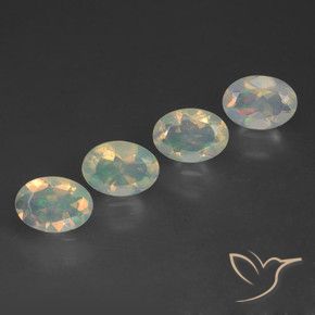 Gemas de Ópalo Multicolor natural de 1.97 ct, Ovalada, Transparente
