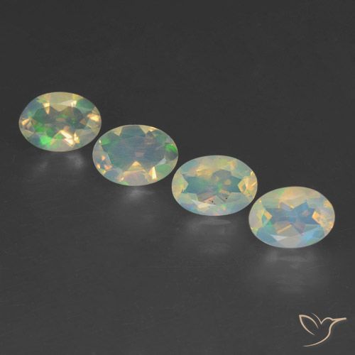 1.75ctw Natural Multicolor Ópalo, Ovalada, Transparente