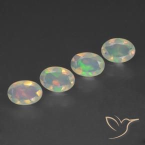 Gemas de Ópalo Multicolor natural de 1.51 ct, Ovalada, Transparente