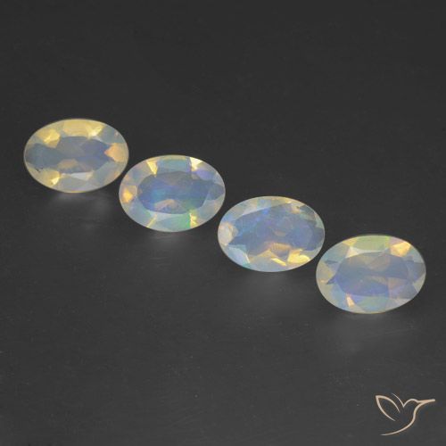 1.42ctw Natural Multicolor Ópalo, Ovalada, Transparente