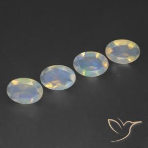 Gemas de Ópalo Multicolor natural de 1.42 ct, Ovalada, Transparente