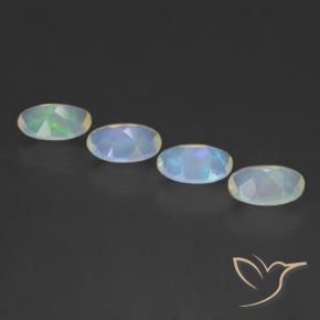 Gemas de Ópalo Multicolor natural de 1.42 ct, Ovalada, Transparente