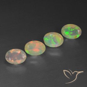 Gemas de Ópalo Multicolor natural de 1.66 ct, Ovalada, Transparente