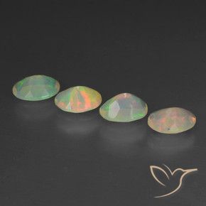 Gemas de Ópalo Multicolor natural de 1.66 ct, Ovalada, Transparente