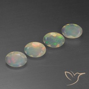 Gemas de Ópalo Multicolor natural de 1.34 ct, Ovalada, Transparente