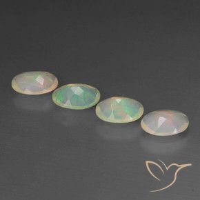 Gemas de Ópalo Multicolor natural de 1.34 ct, Ovalada, Transparente