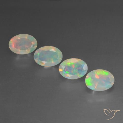1.88ctw Natural Multicolor Ópalo, Ovalada, Transparente