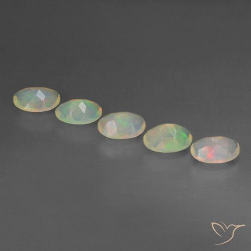 Gemas de Ópalo Multicolor natural de 2.03 ct, Ovalada, Transparente