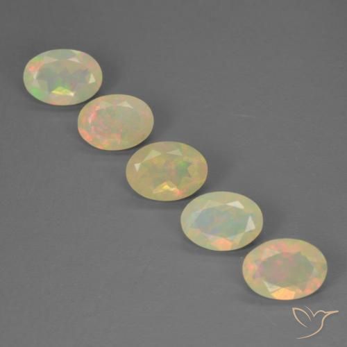 Gemas de Ópalo Multicolor natural de 1.99 ct, Ovalada, Transparente