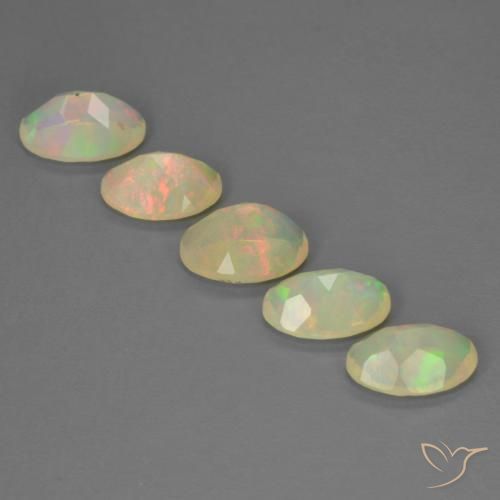 Gemas de Ópalo Multicolor natural de 1.99 ct, Ovalada, Transparente