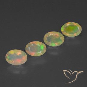 Gemas de Ópalo Multicolor natural de 1.75 ct, Ovalada, Transparente