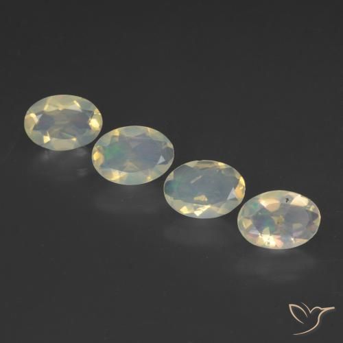 Gemas de Ópalo Multicolor natural de 1.55 ct, Ovalada, Transparente