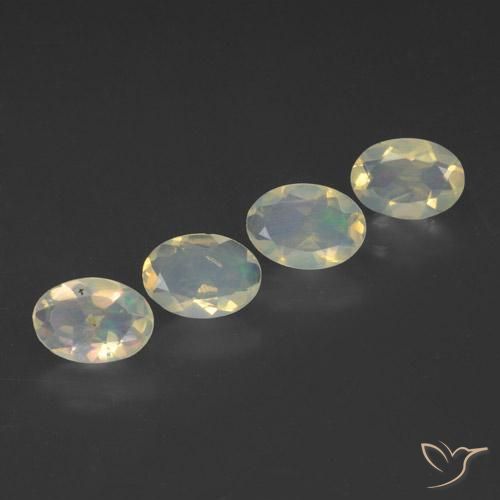 Gemas de Ópalo Multicolor natural de 1.55 ct, Ovalada, Transparente