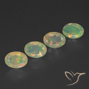 Gemas de Ópalo Multicolor natural de 1.87 ct, Ovalada, Transparente