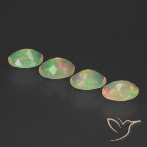 Gemas de Ópalo Multicolor natural de 1.87 ct, Ovalada, Transparente