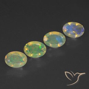 Gemas de Ópalo Multicolor natural de 1.81 ct, Ovalada, Transparente