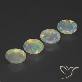 Gemas de Ópalo Multicolor natural de 1.47 ct, Ovalada, Transparente