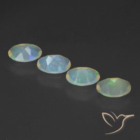 Gemas de Ópalo Multicolor natural de 1.47 ct, Ovalada, Transparente