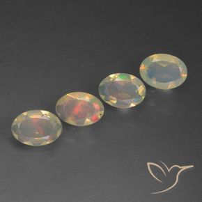 Gemas de Ópalo Multicolor natural de 1.46 ct, Ovalada, Transparente