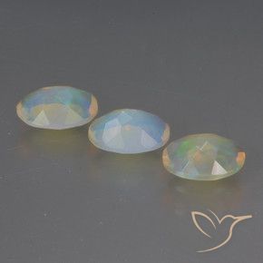 Gemas de Ópalo Multicolor natural de 1.30 ct, Ovalada, Transparente