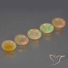 Gemas de Ópalo Multicolor natural de 2.53 ct, Ovalada, Transparente