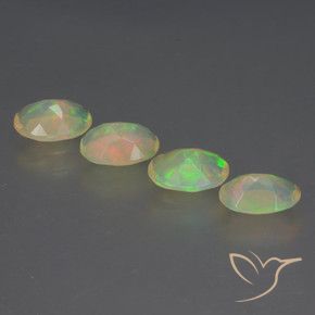 Gemas de Ópalo Multicolor natural de 1.64 ct, Ovalada, Transparente