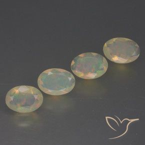 Gemas de Ópalo Multicolor natural de 1.48 ct, Ovalada, Transparente