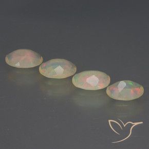 Gemas de Ópalo Multicolor natural de 1.48 ct, Ovalada, Transparente
