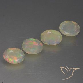 Gemas de Ópalo Multicolor natural de 1.32 ct, Ovalada, Transparente