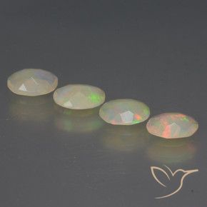 Gemas de Ópalo Multicolor natural de 1.32 ct, Ovalada, Transparente