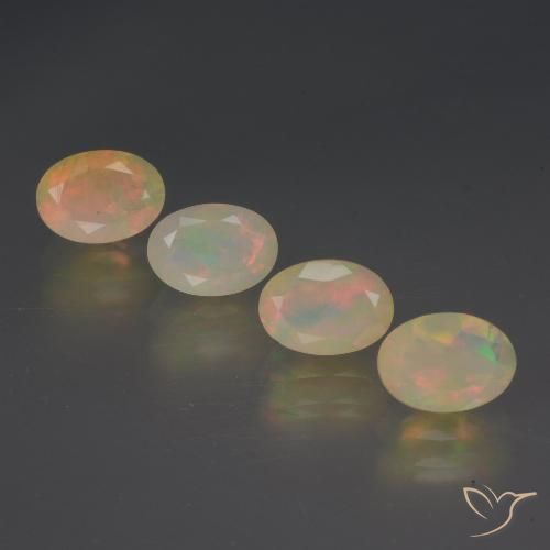 2.23ctw Natural Multicolor Ópalo, Ovalada, Transparente