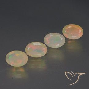 Gemas de Ópalo Multicolor natural de 2.23 ct, Ovalada, Transparente