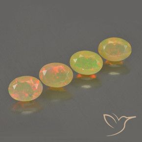 Gemas de Ópalo Multicolor natural de 1.87 ct, Ovalada, Transparente