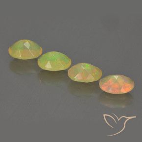 Gemas de Ópalo Multicolor natural de 1.87 ct, Ovalada, Transparente