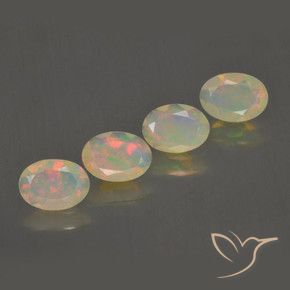Gemas de Ópalo Multicolor natural de 1.38 ct, Ovalada, Transparente