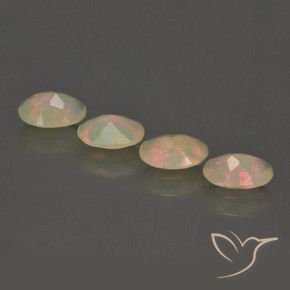 Gemas de Ópalo Multicolor natural de 1.38 ct, Ovalada, Transparente