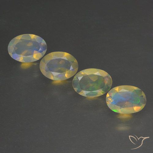 1.47ctw Natural Multicolor Ópalo, Ovalada, Transparente